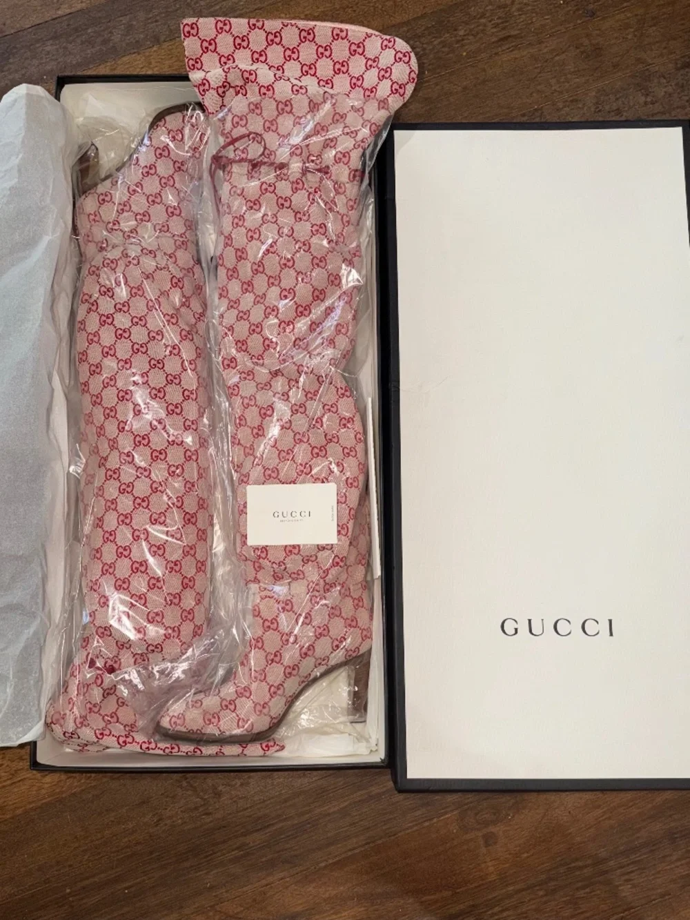Gucci Lisa GG Monogram Slouch Thigh High Boots